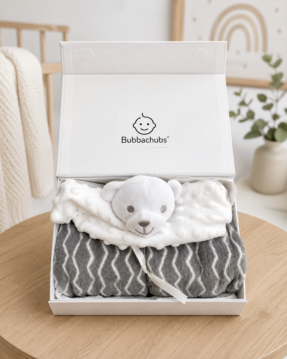 Bubbachubs Baby Fleece Blanket & Bear Comforter Gift Set