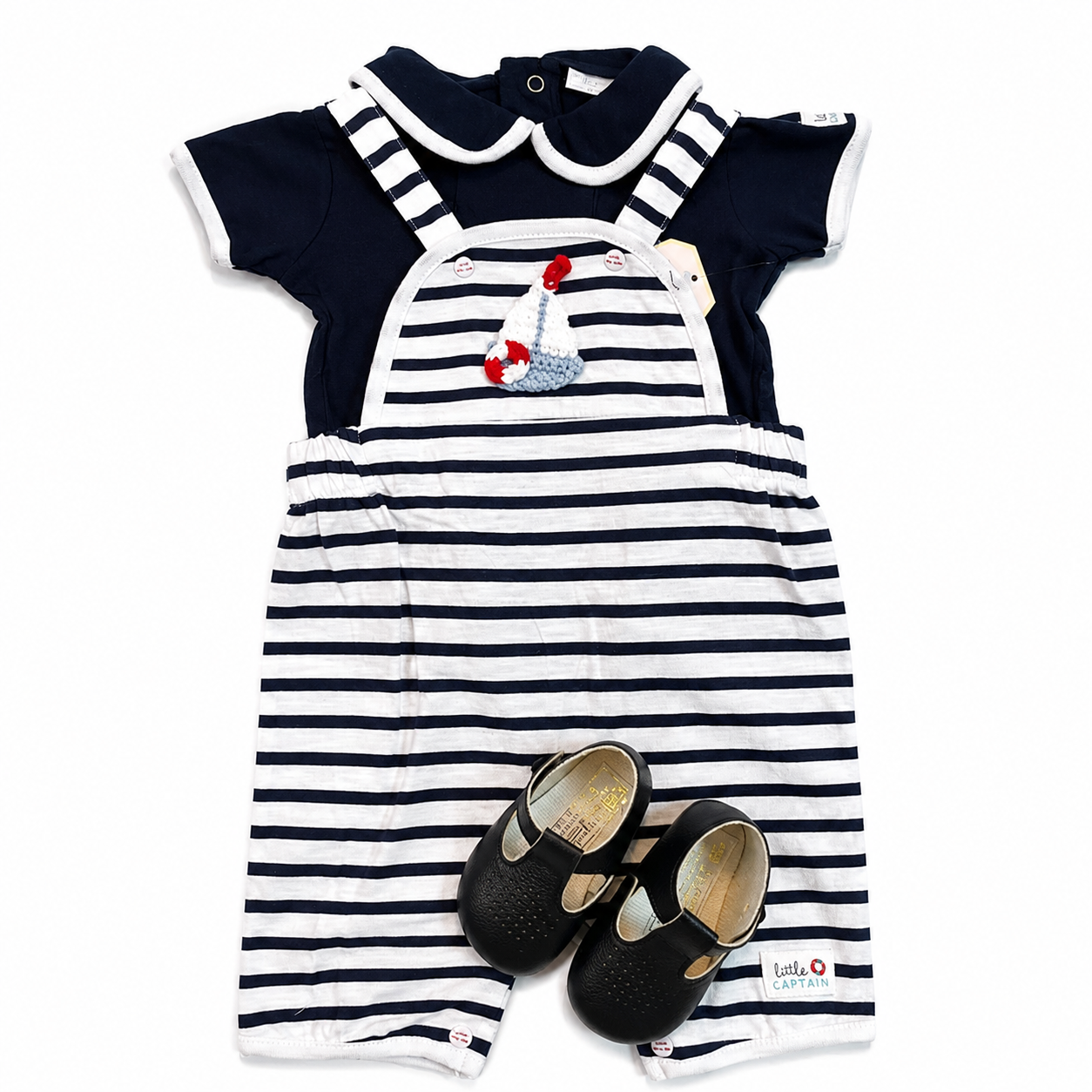 Bubbachubs Little Harbour Days Collection – Baby Boy Sailor Outfit & Baypod Soft Sole Shoes