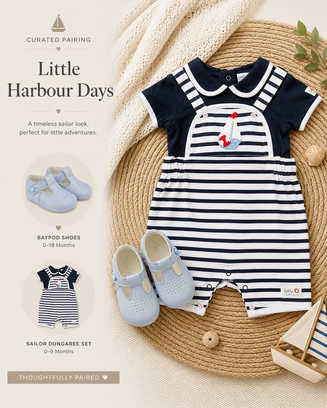 Baby Boys Sailor Outfit & Pre Walker Shoe Gift Set