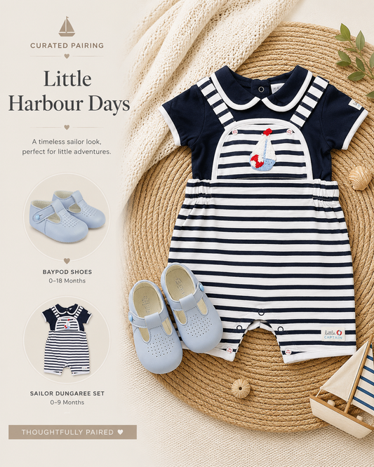 Baby Boys Sailor Outfit & Pre Walker Shoe Gift Set