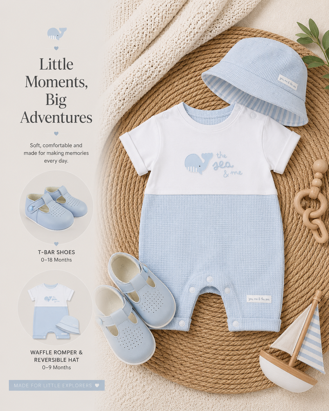 Baby Boys Summer Outfit & First Walker Shoe Gift Set