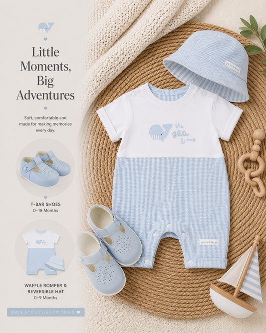 Baby Boys Summer Outfit & First Walker Shoe Gift Set