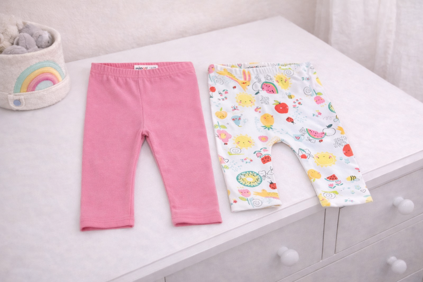 Baby 2 Pack Of Cotton Leggings 6-18 Months