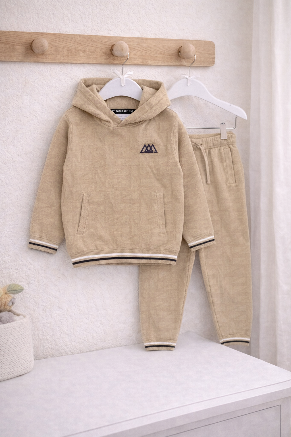Boys Cotton Knitted Hooded Top & Bottoms Set 2-4 Years