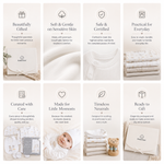 Bubbachubs Baby Girl Hooded Towel Gift Set with Comforter & 4 Wash Cloths