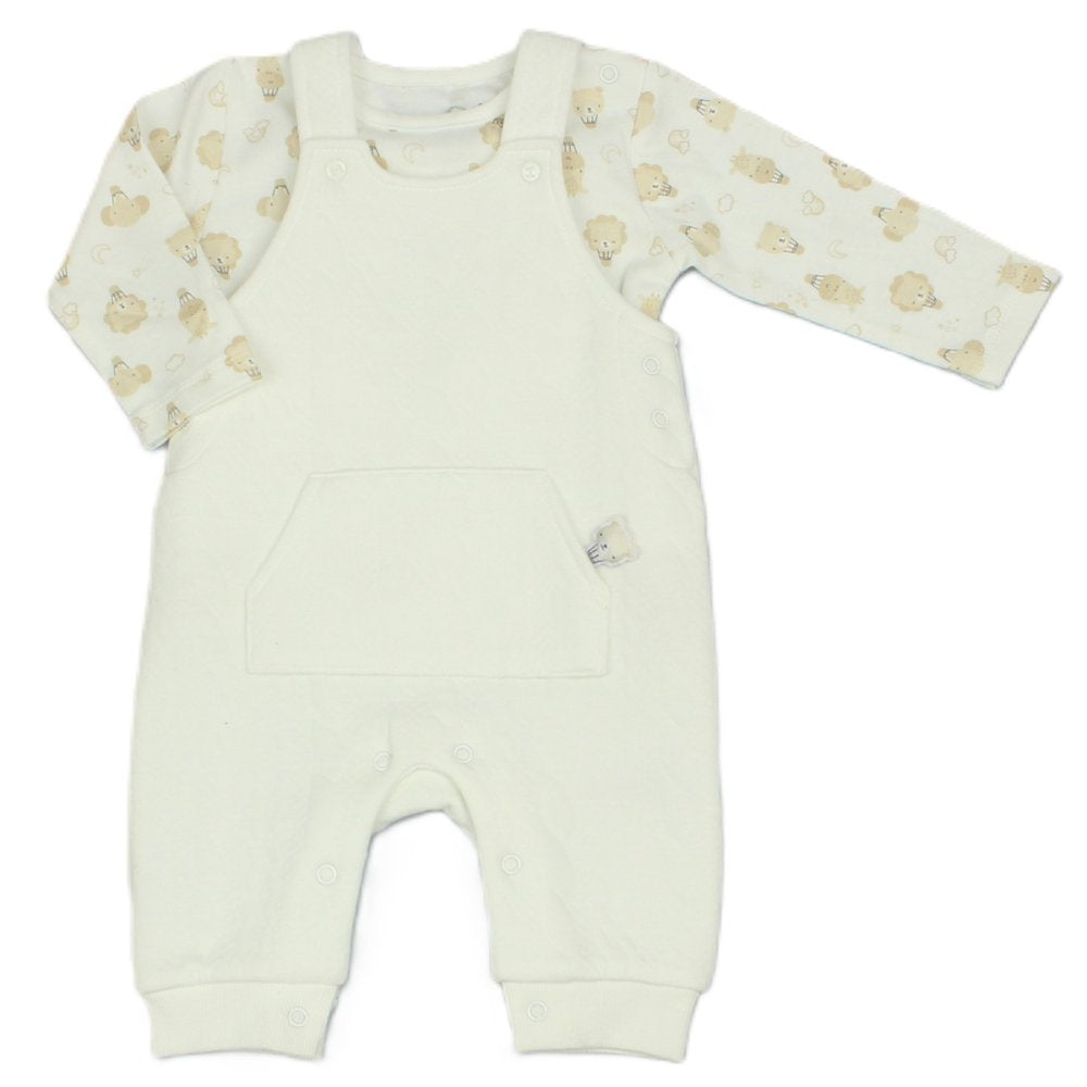Baby Unisex Dungaree Gift Set with Bear Rattle 0–9 Months