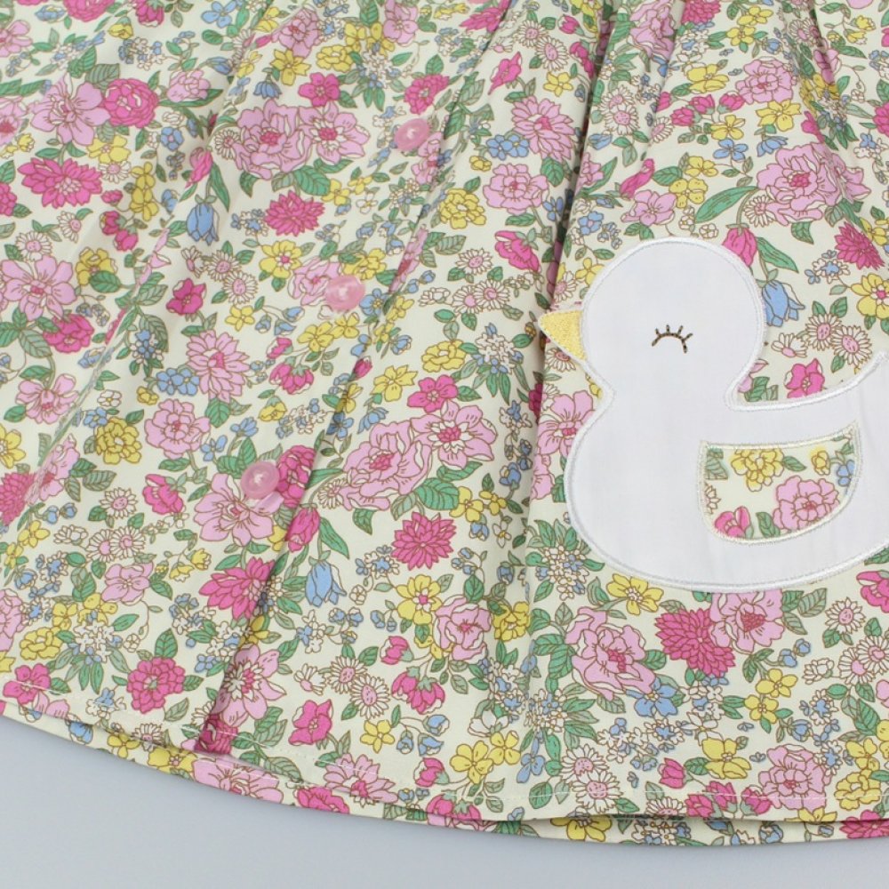 Baby Girls Lined Dress With Embroidery Detail 1-2 Years