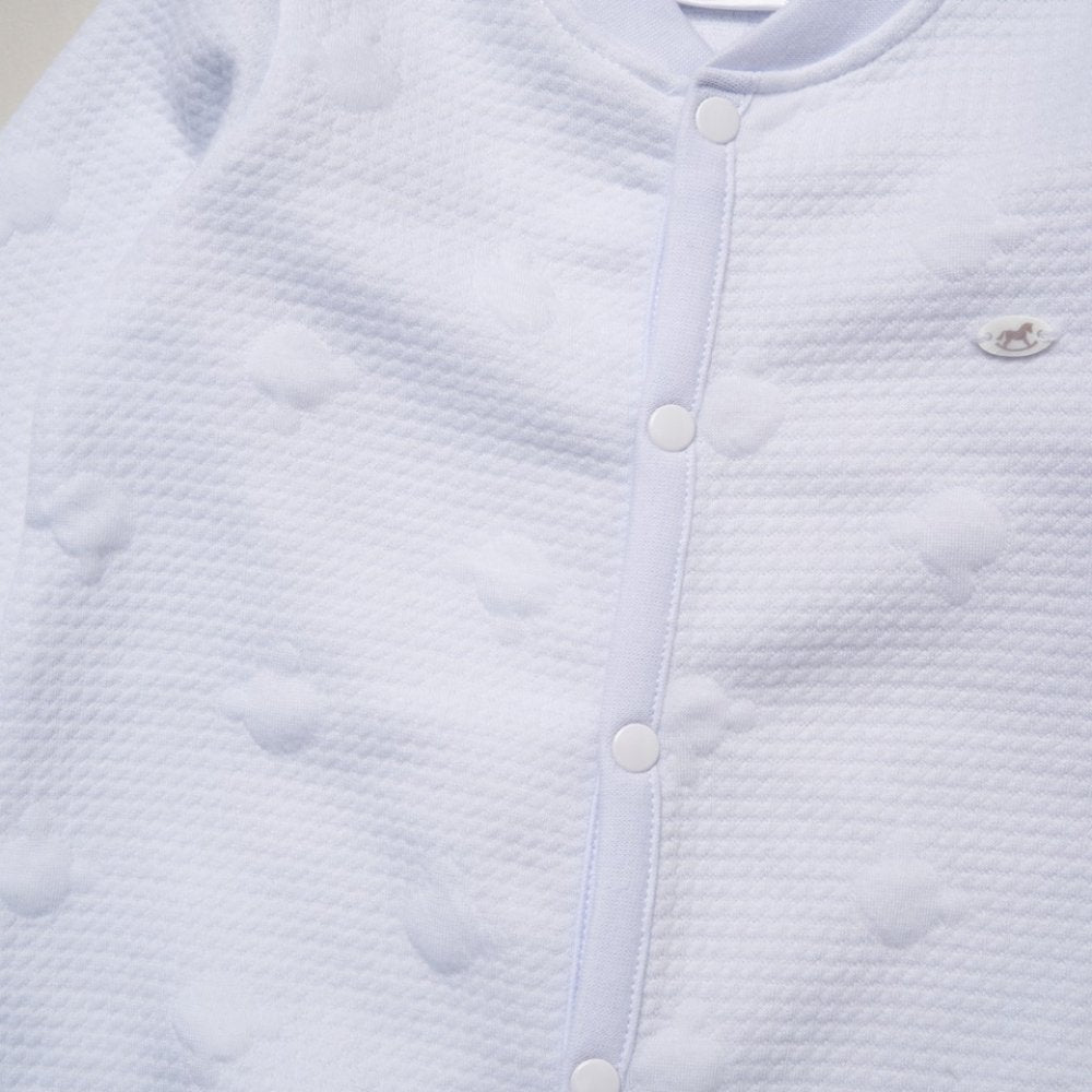 Baby Boys Quilt Jacquard All In One, Bib & Bodysuit 0-6 Months