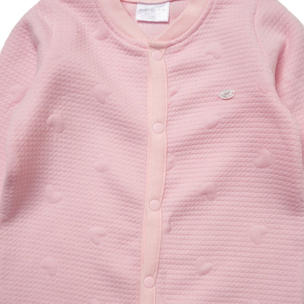Baby Girls Quilt Jacquard All In One, Bib & Bodysuit NB-6 Months
