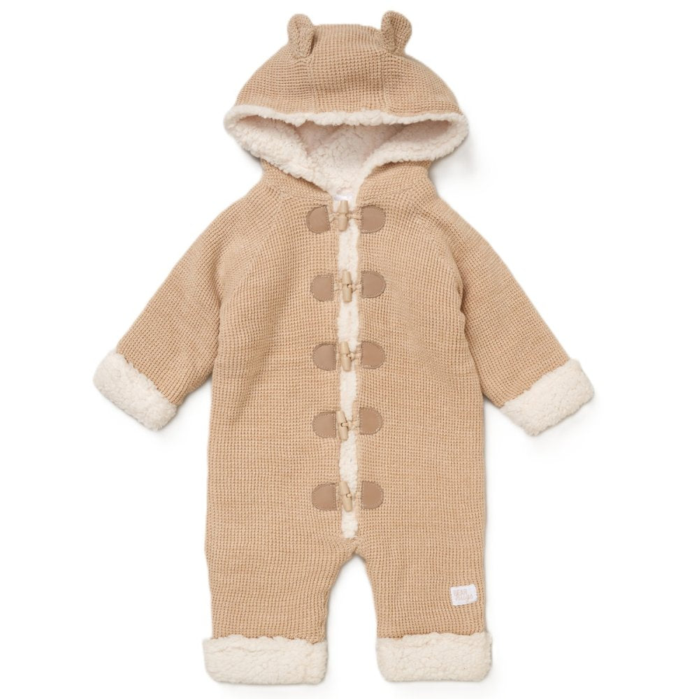 Baby True Knit Hooded Pram Suit With Sherpa Lining (0-12 Months)