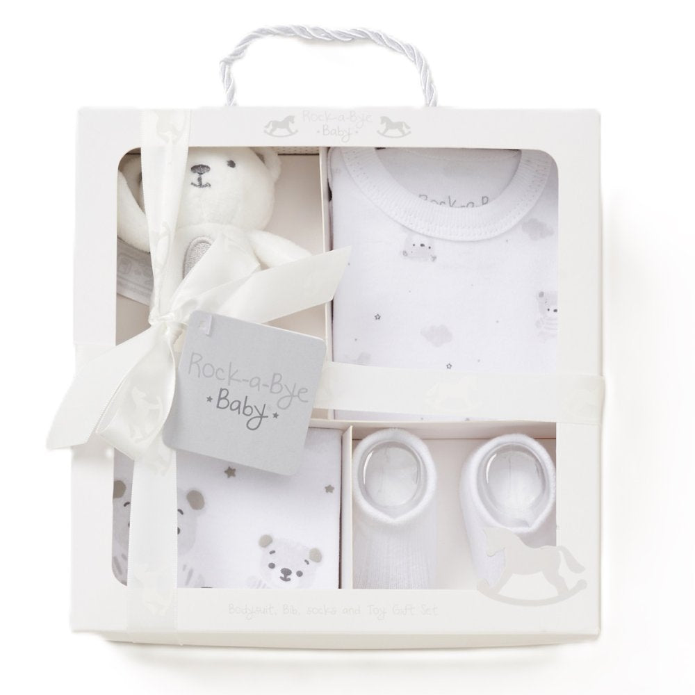 Baby White 4 Piece Luxury Boxed Gift Set 0-3 Months
