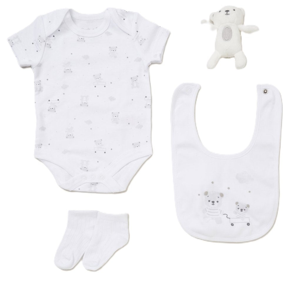 Baby White 4 Piece Luxury Boxed Gift Set 0-3 Months