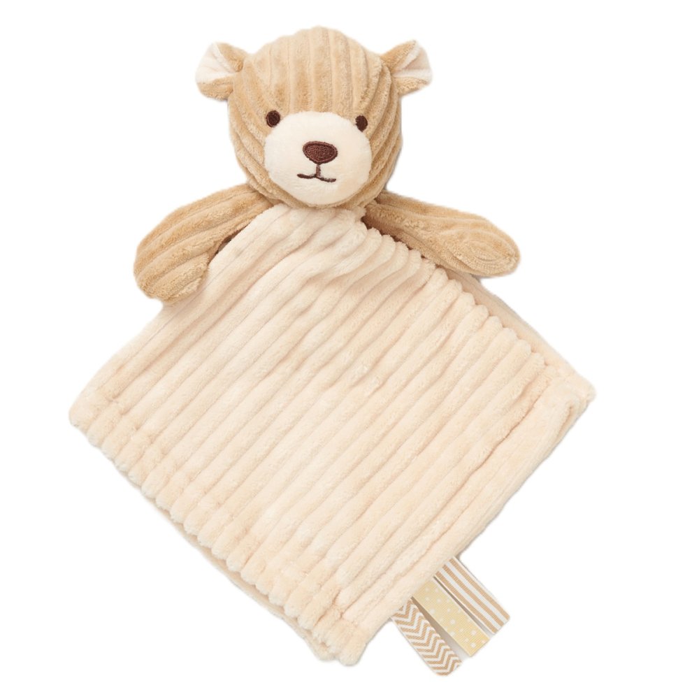 Baby Ribbed Bear Comforter With Taggie Ribbon 36x36cm