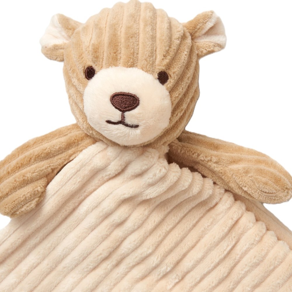 Baby Ribbed Bear Comforter With Taggie Ribbon 36x36cm