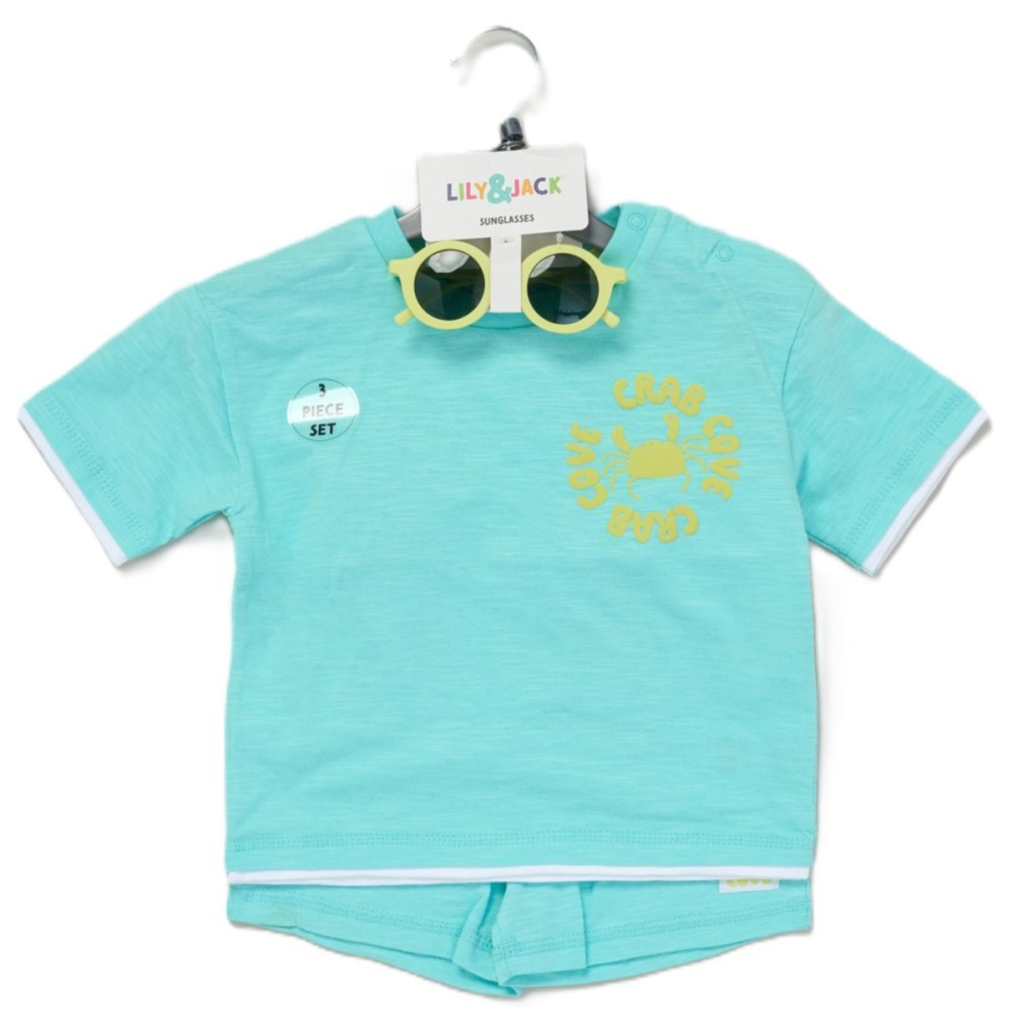 Baby Boys Crab T-Shirt, Shorts & Sunglasses Outfit 12-24 Months