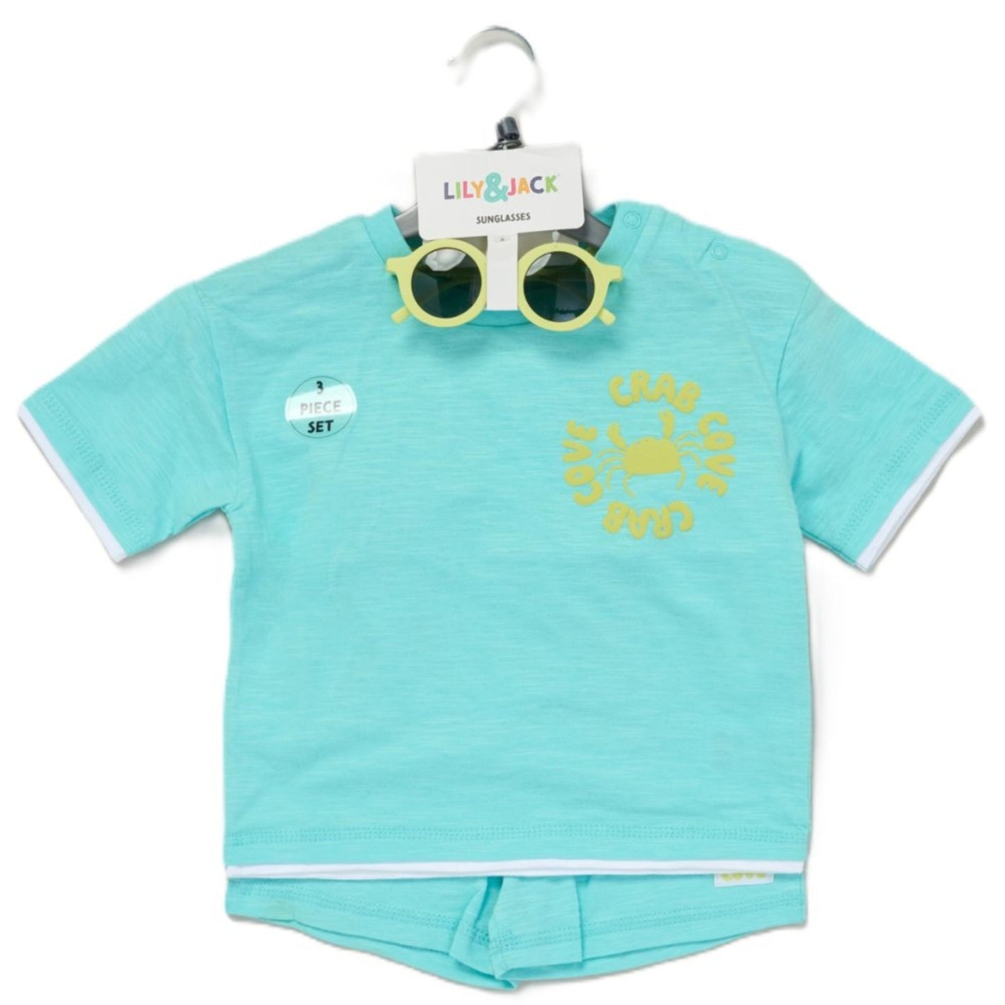 Baby Boys Crab T-Shirt, Shorts & Sunglasses Outfit 12-24 Months