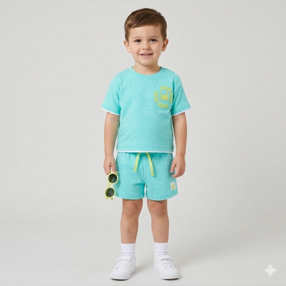 Boys T-Shirt & Shorts With Sunglasses Outfit 2-4 Years