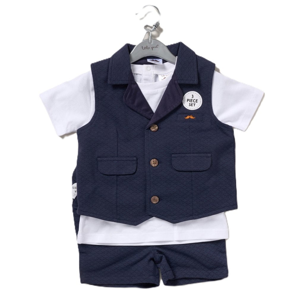 Boys Waistcoat, T-shirt & Shorts Outfit 2-3 Years