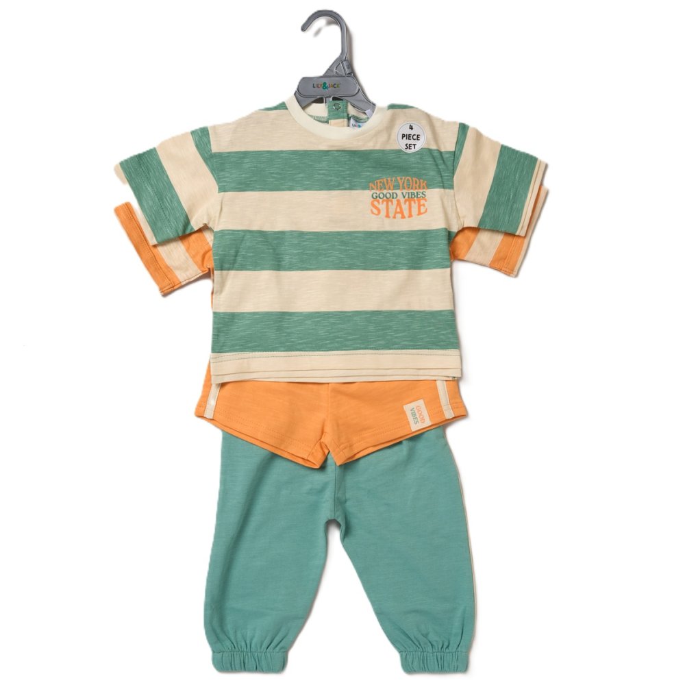 Boys 2 T-Shirts, Shorts + Jogger Set 2-4 Years