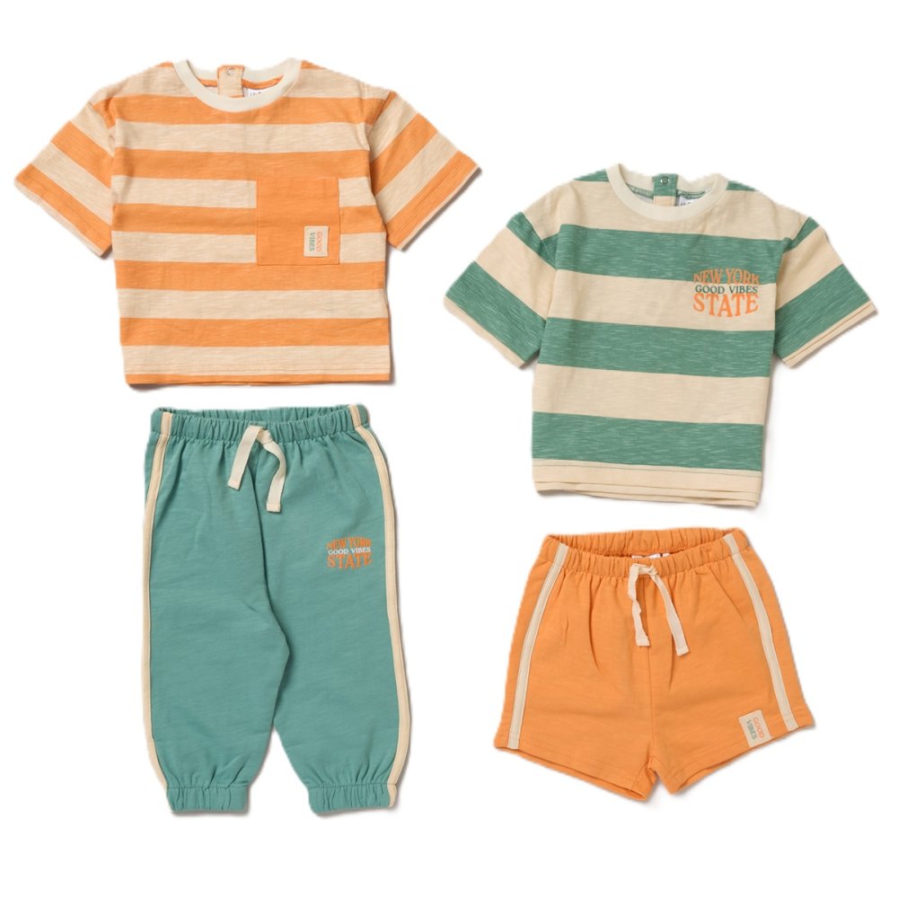Boys 2 T-Shirts, Shorts + Jogger Set 2-4 Years