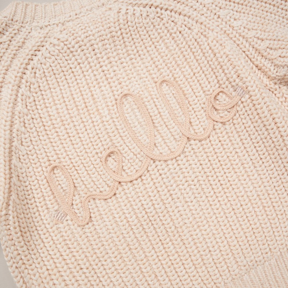 Baby Cotton Knit Cardigan With Embroidery Detail 0-12 Months
