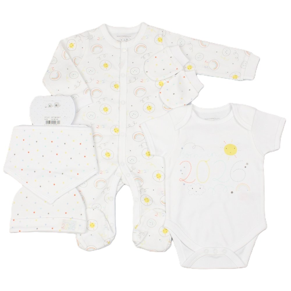 Baby Unisex Born In 2026 5 Piece Set 0-9 Months