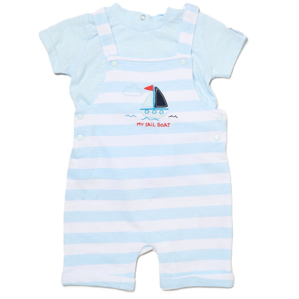 Baby Boy Sailor Dungaree & T-Shirt Set 3-12 Months