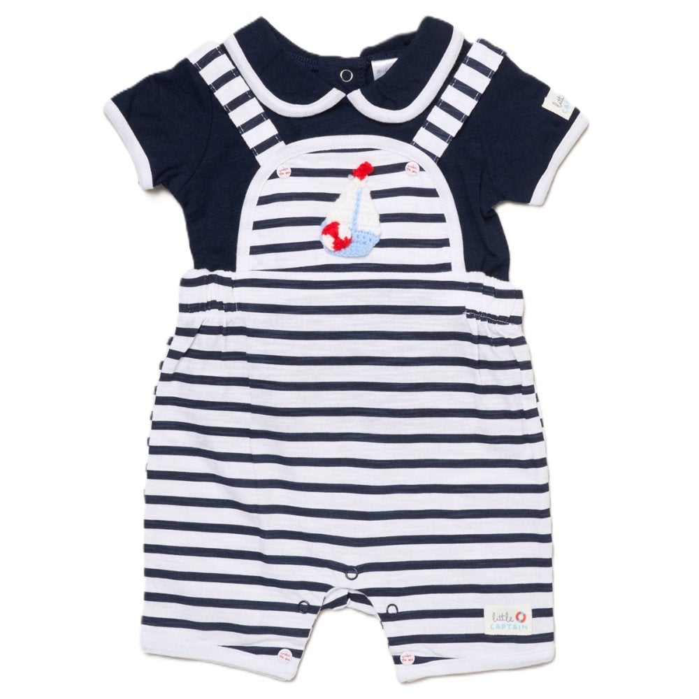 Baby Boys Sailor Dungaree Set 0-9 Months