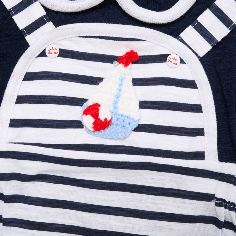 Baby Boys Sailor Dungaree Set 0-9 Months