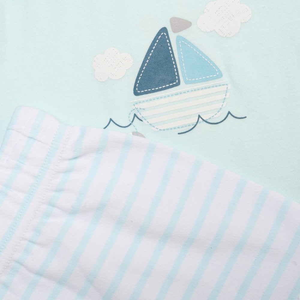 Baby Boy Boat T-Shirt, Shorts & Plush Toy Set 0-6 Months