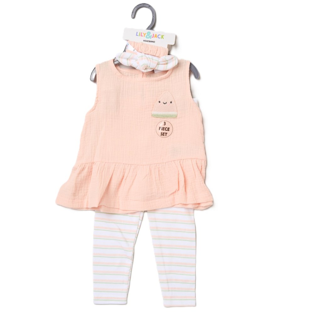 Baby Girls Top, Leggings & Headband Set 9-18 Months