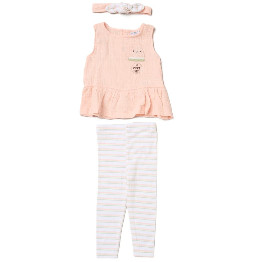Baby Girls Top, Leggings & Headband Set 9-18 Months