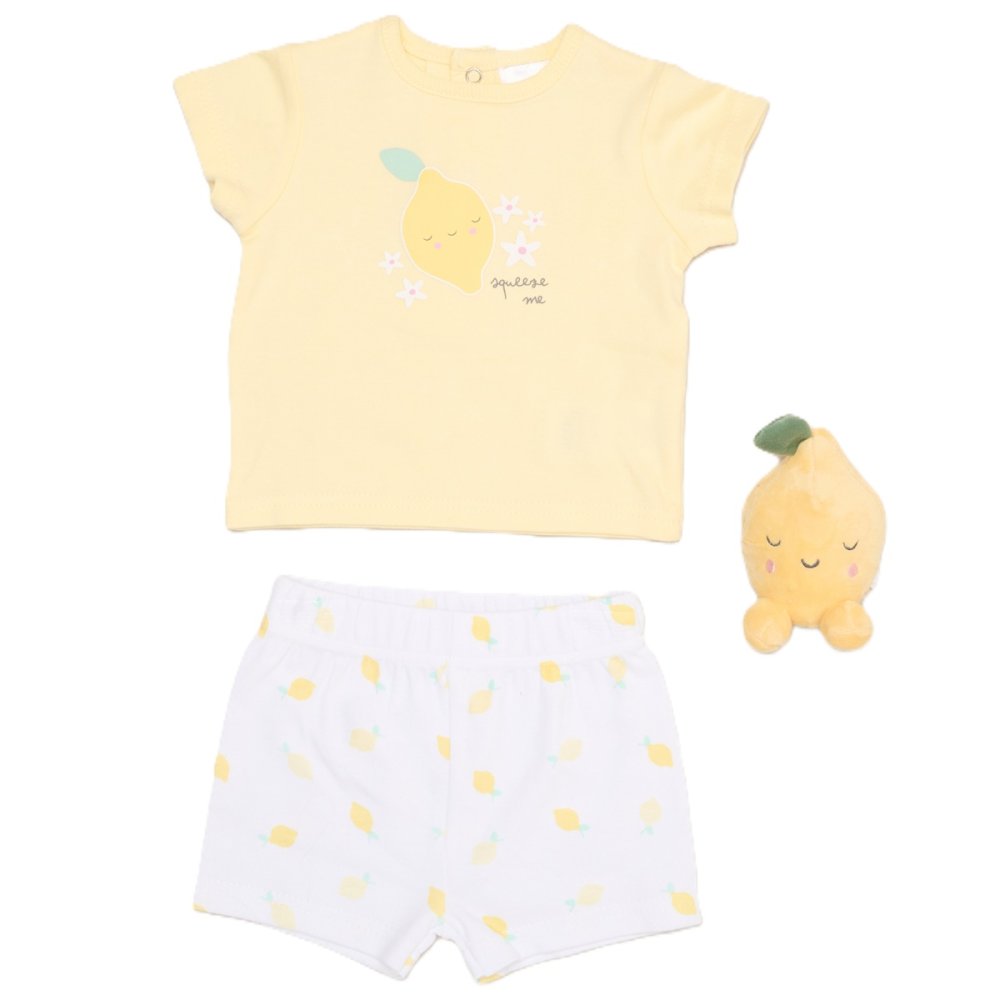 Baby Summer Lemon T-Shirt, Shorts & Toy Set 0-9 Months