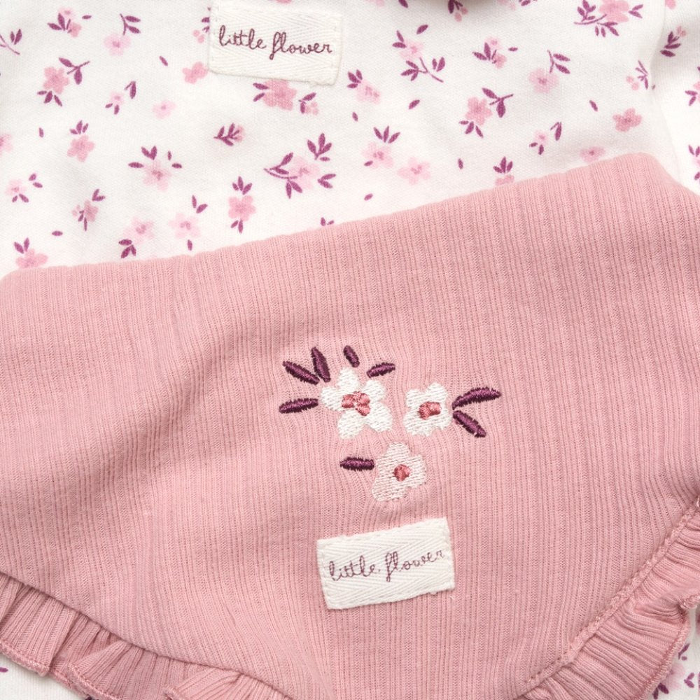 Baby Girls 3 Piece Ribbed Outfit