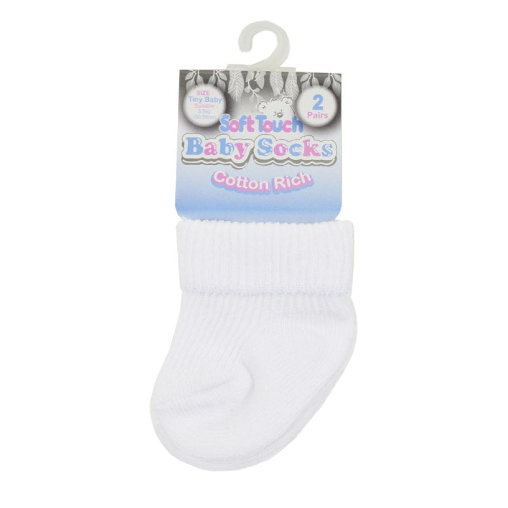 Baby 2 Pack Of Premature White Socks