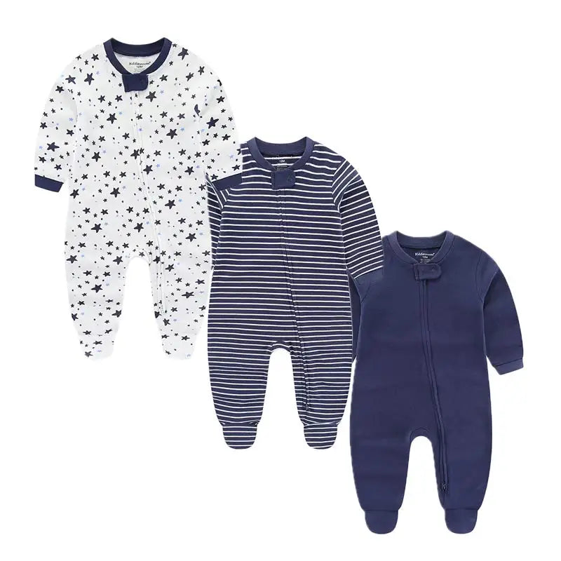 Babies Cotton Sleepsuits 3-12 Months (Pack Of 3)