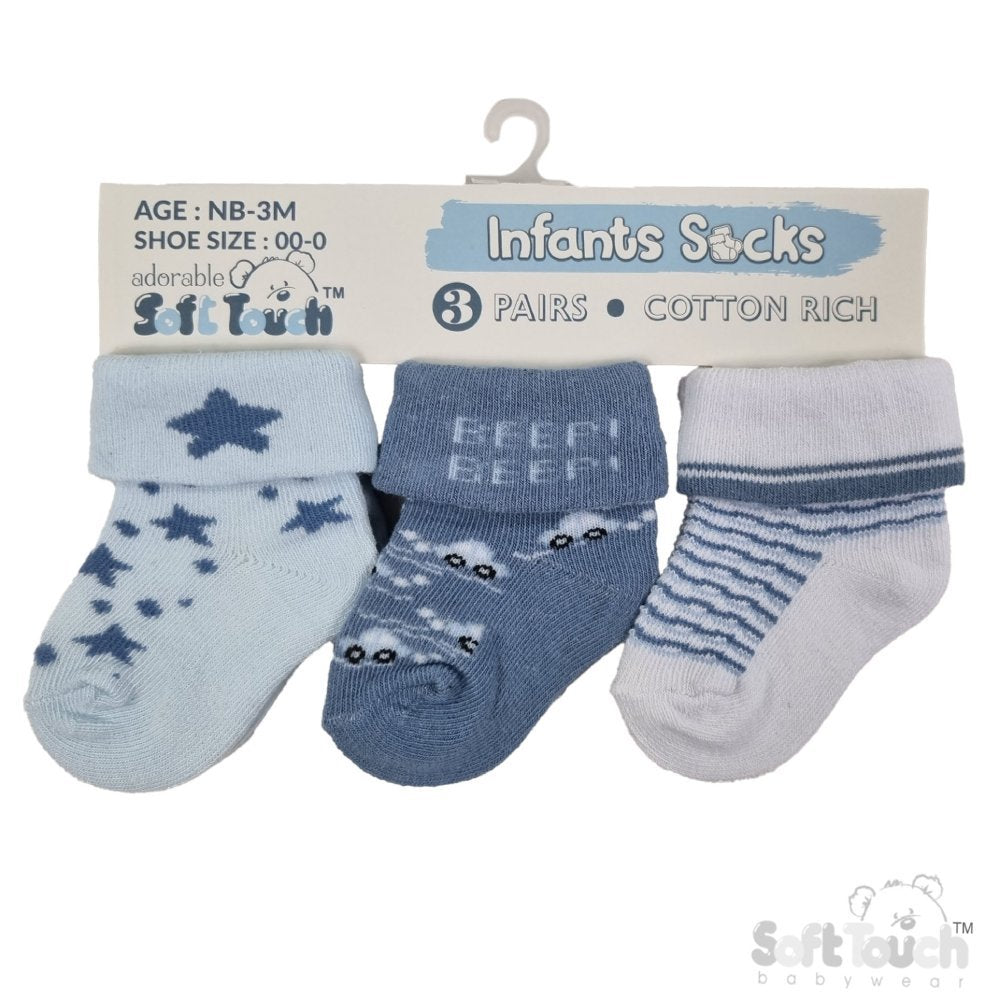 Baby 3 Pack Of Turnover Socks