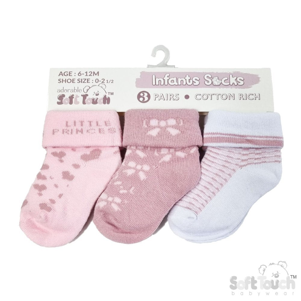 Baby 3 Pack Of Turnover Socks