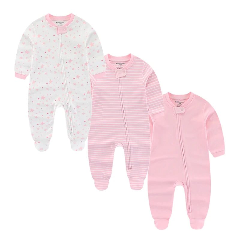 Babies Cotton Sleepsuits 3-12 Months (Pack Of 3)