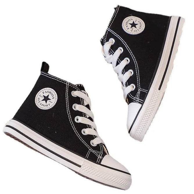 Children's High-Top Canvas Shoes