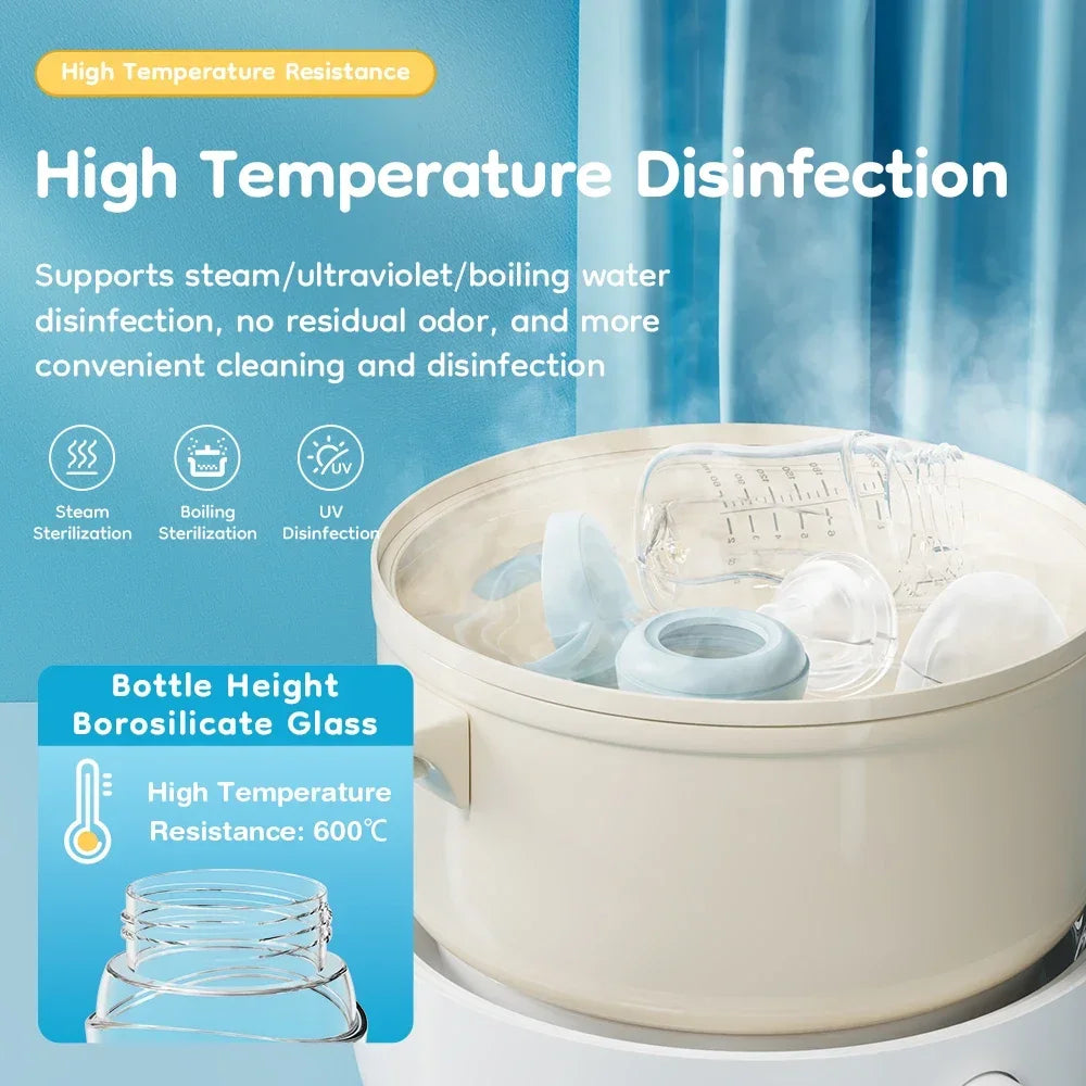 Baby Glass Wide-mouthed Anti-bloating Feeding Bottle with Clear Scale BPA-FREE