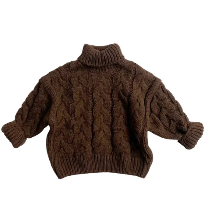 Girls Turtleneck Knitted Sweater 9 Months - 6 Years