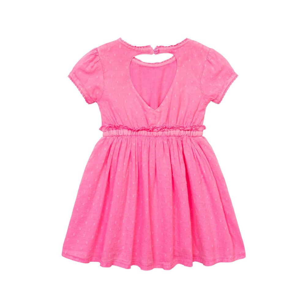 Baby Girl Dobby Dress With Tie Waist 3-12 Months