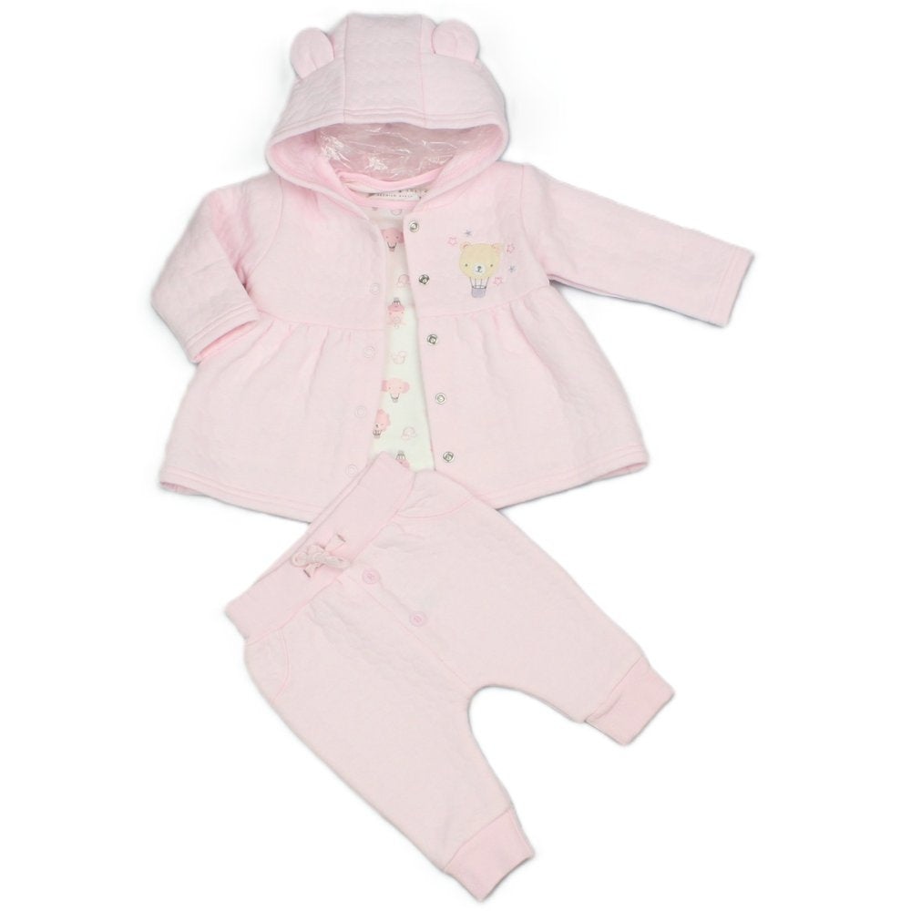 Bubbachubs Baby Girls’ Quilted 3-Piece Outfit Gift Set 0–9 Months