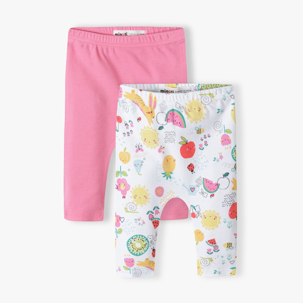Baby 2 Pack Of Cotton Leggings 6-18 Months