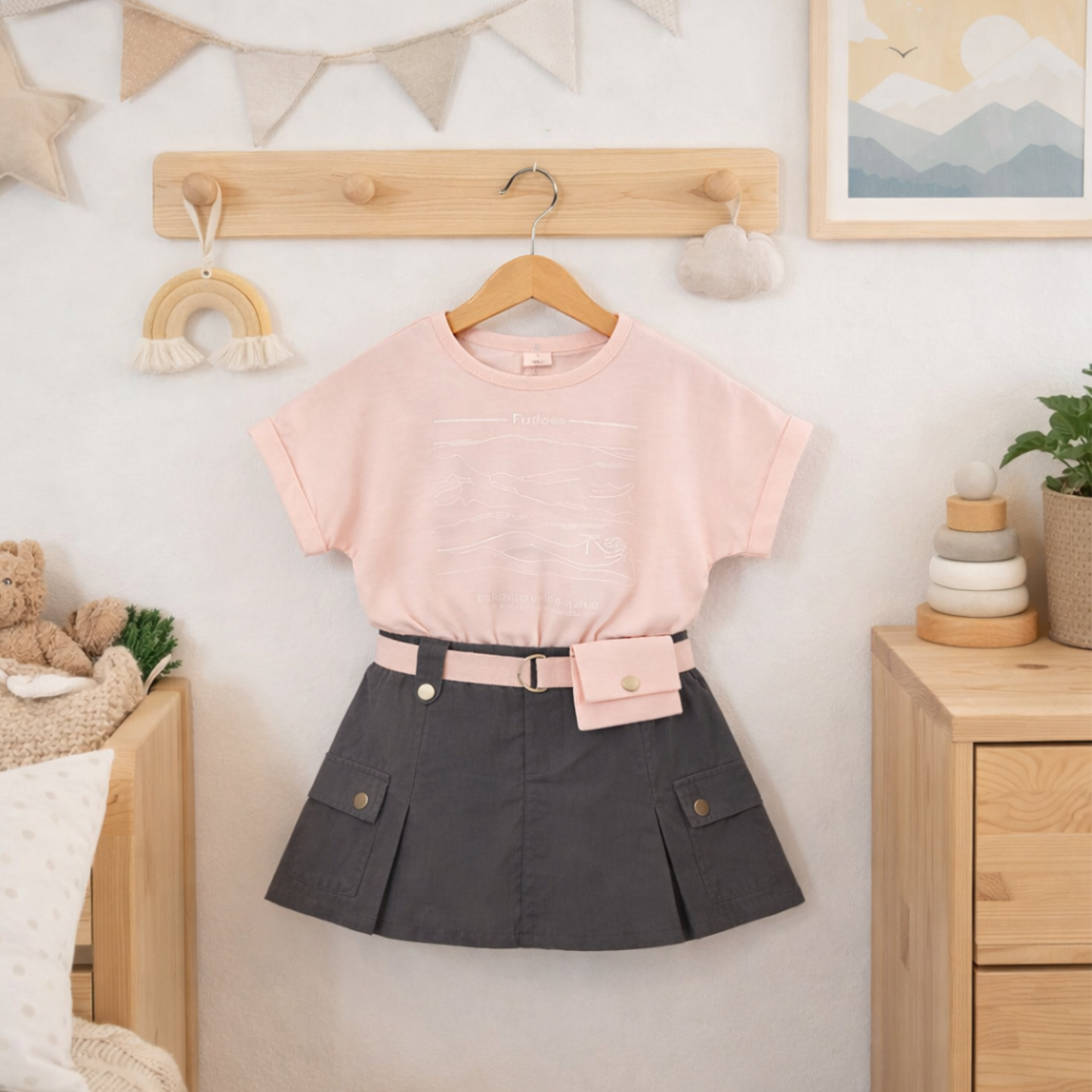 Girls T-Shirt & Skirt Set 2-4 Years