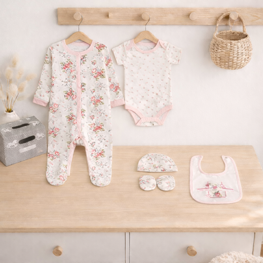 Baby Girls Floral Newborn Gift Set 0-6 Months