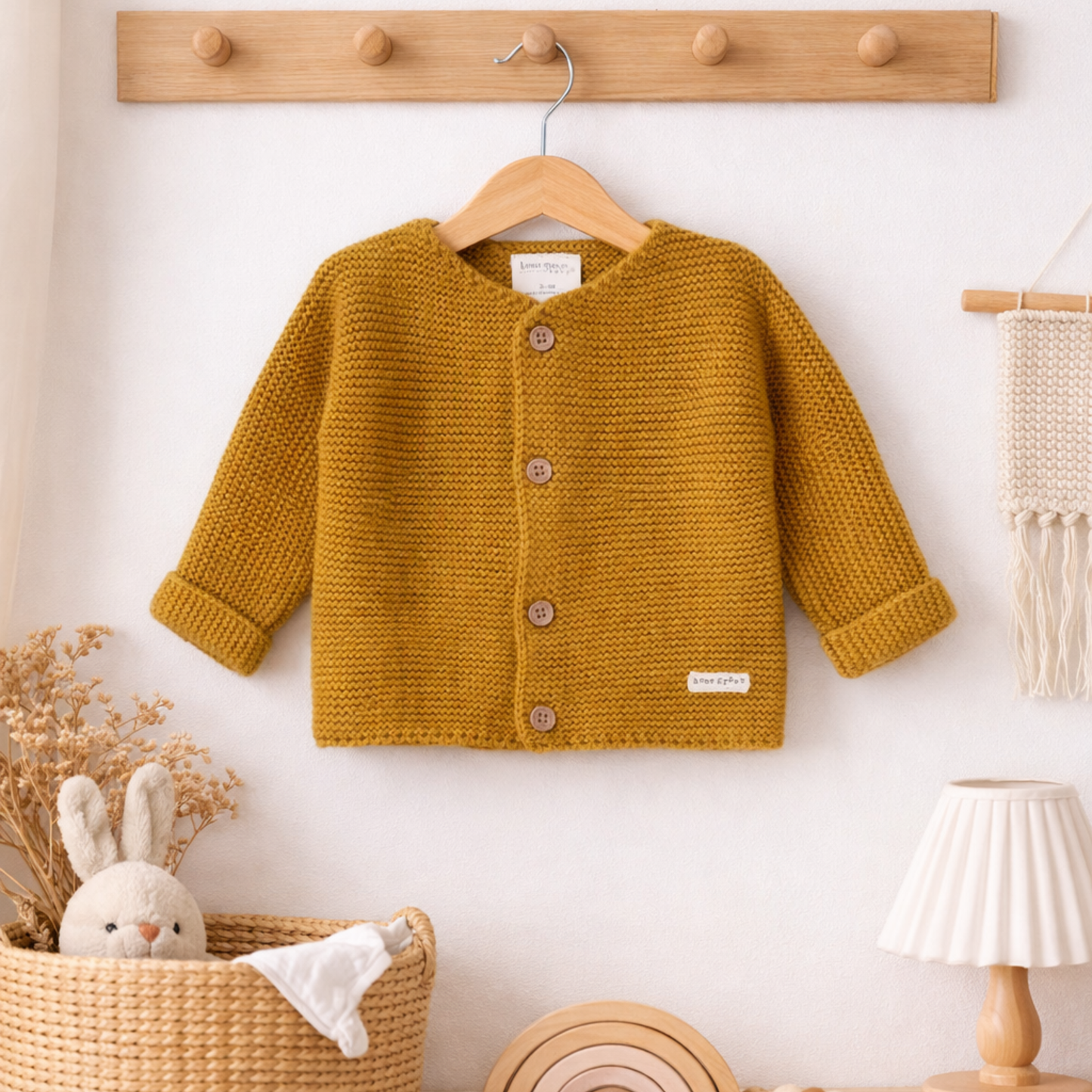 Baby Mustard Organic Cotton Cardigan 0-6 Months