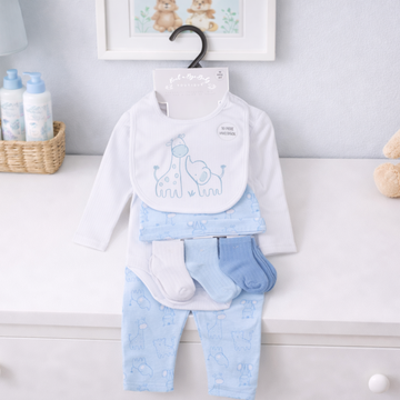 Baby Boys Safari Ribbed 10 Piece Gift Set Newborn - 6 Months