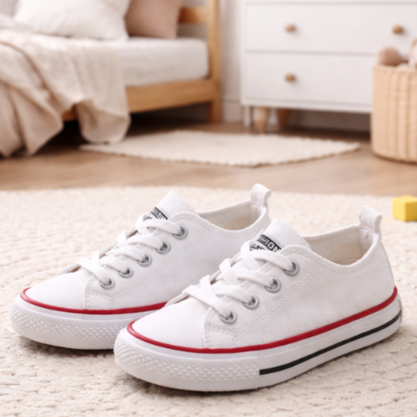 Baby & Toddler Canvas Trainers – Soft Sole Low Top First Walker Shoes